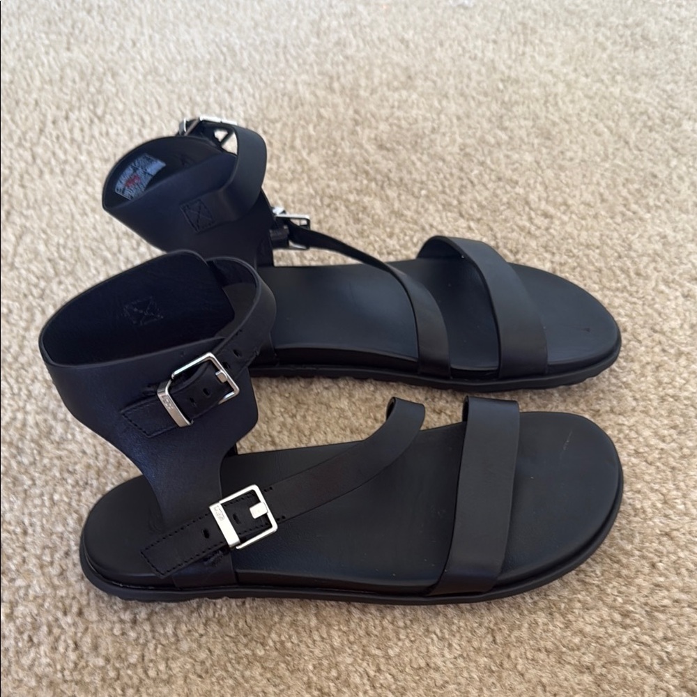UGG Black Strappy Sandals - Picture 2 of 6